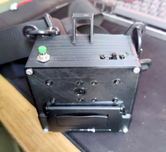 Oskar's ZTL camera (ZTL is a nudge to the slips of paper it prints out, which are called "Zettel" in german)